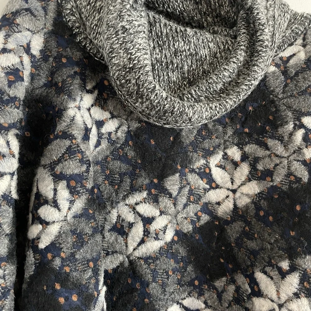 Anthropologie Wintertide Reversible Warm Wool Blend‎ Poncho One Size